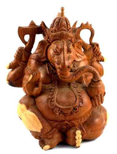 Ganesha aus Suar Holz handgeschnitzt